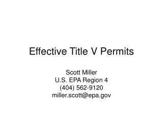 Effective Title V Permits