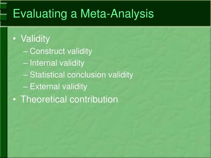 evaluating a meta analysis