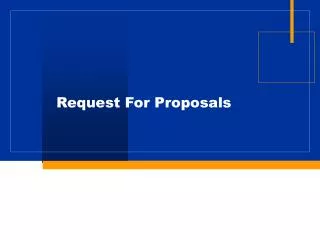 Request For Proposals