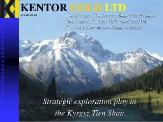 KENTOR GOLD LTD ACN 082 658 080
