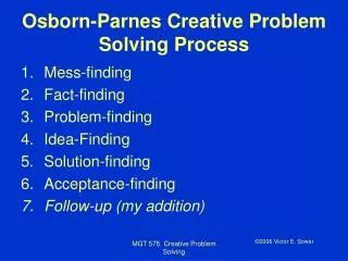 Osborn-Parnes Creative Problem Solving Process