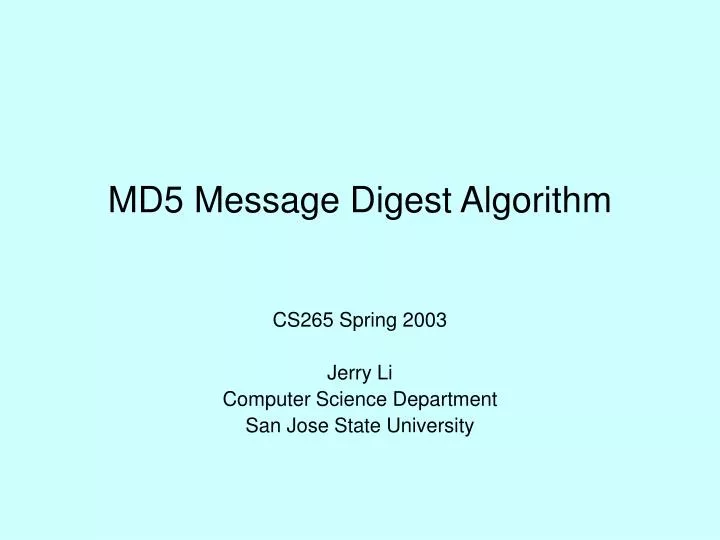 md5 message digest algorithm