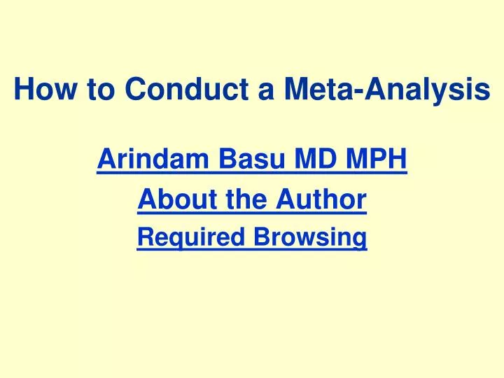 how to conduct a meta analysis
