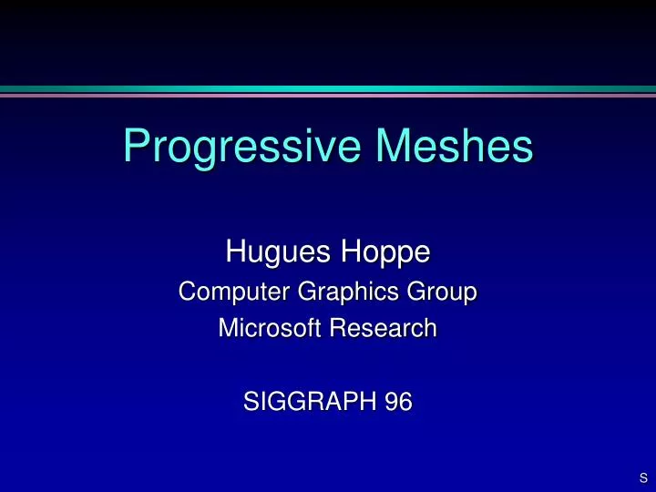 progressive meshes