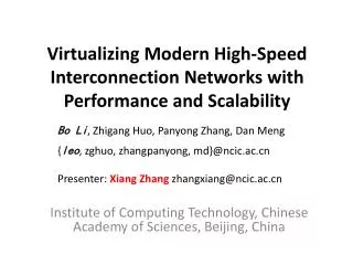 Virtualizing Modern High-Speed Interconnection Networks with Performance and Scalability