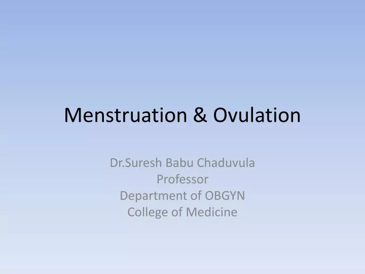 menstruation ovulation