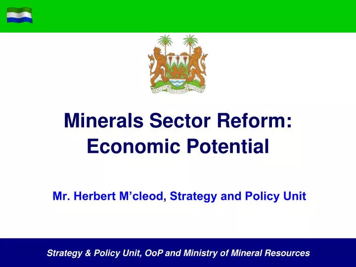 minerals sector reform economic potential