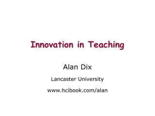 Innovation in Teaching