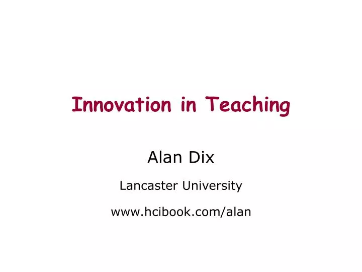 innovation in teaching