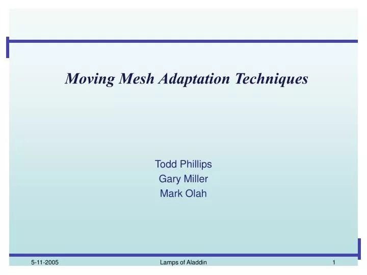 moving mesh adaptation techniques