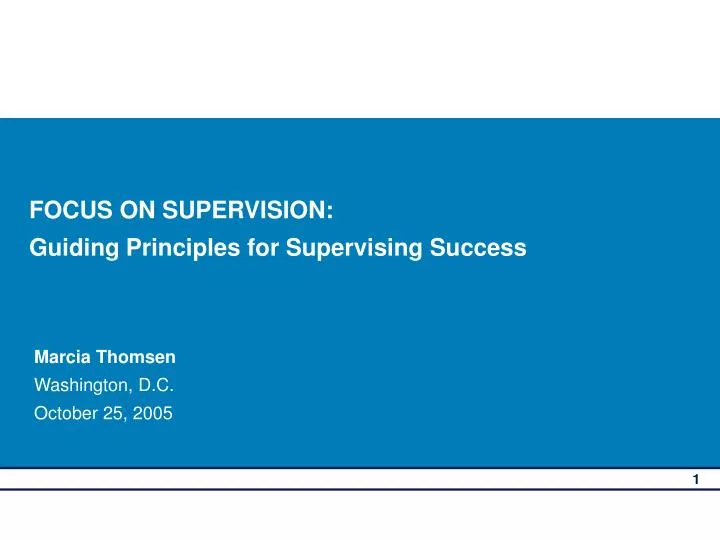 focus on supervision guiding principles for supervising success