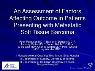 An Assessment of Factors Affecting Outcome in Patients Presenting with Metastatic Soft Tissue Sarcoma