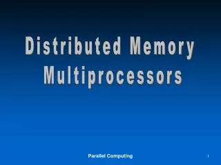 Distributed Memory Multiprocessors