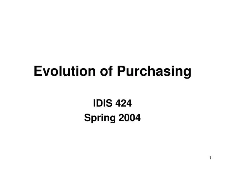 evolution of purchasing