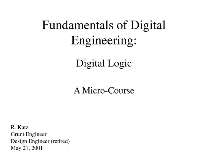 fundamentals of digital engineering