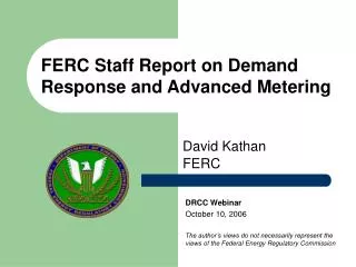 FERC Staff Report on Demand Response and Advanced Metering