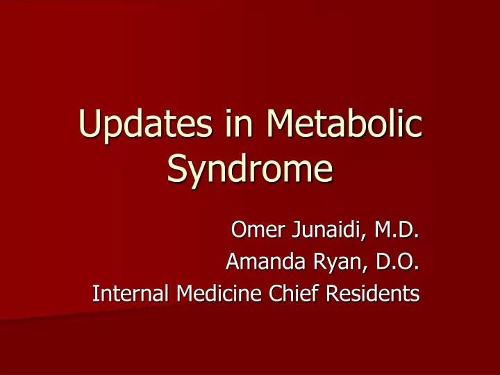 updates in metabolic syndrome