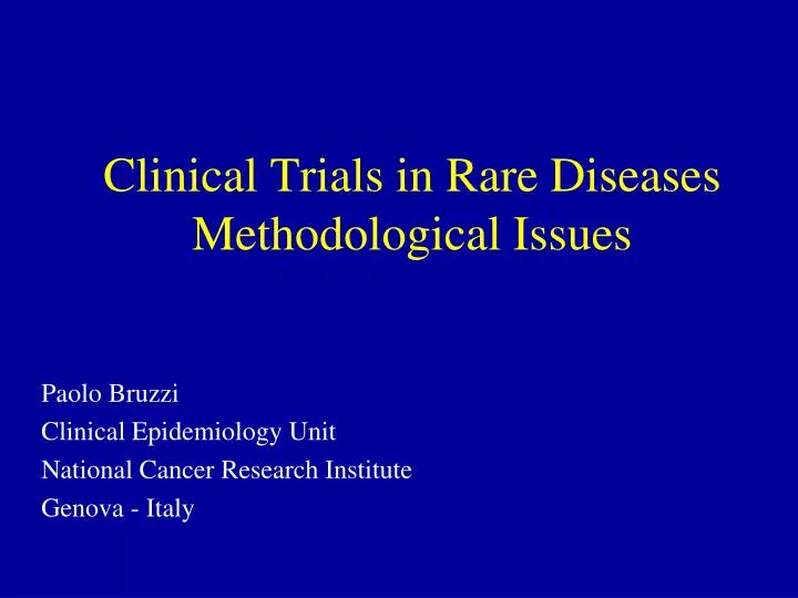 clinical trials in rare diseases methodological issues