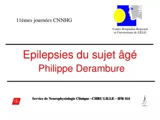 Epilepsies du sujet âgé Philippe Derambure