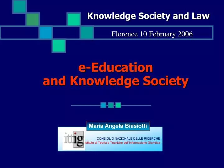 e education and knowledge society