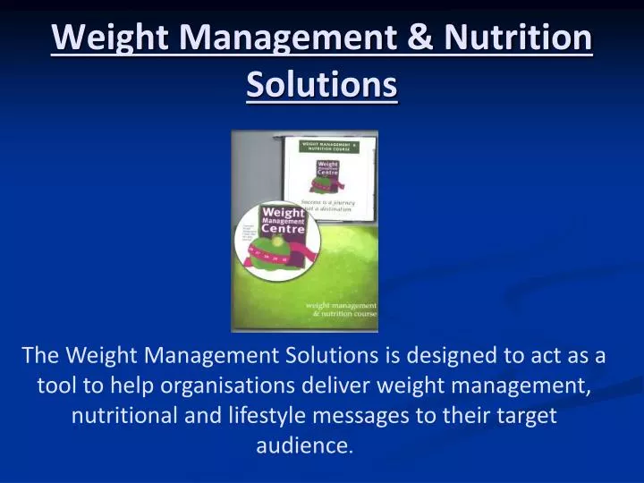 weight management nutrition solutions