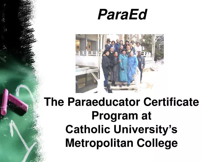 paraed the paraeducator certificate program at catholic university s metropolitan college