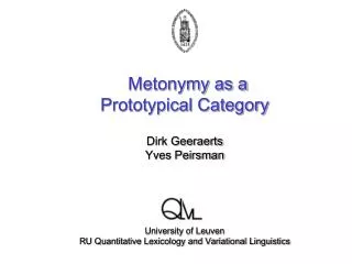 Metonymy as a Prototypical Category