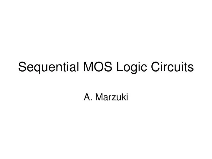 sequential mos logic circuits