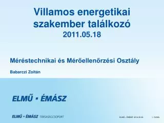 Villamos energetikai szakember találkozó 2011.05.18