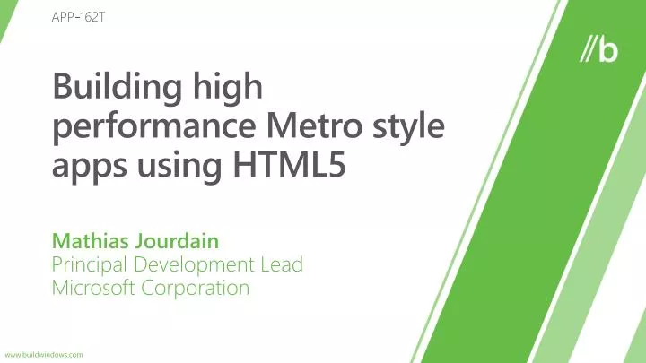 building high performance metro style apps using html5