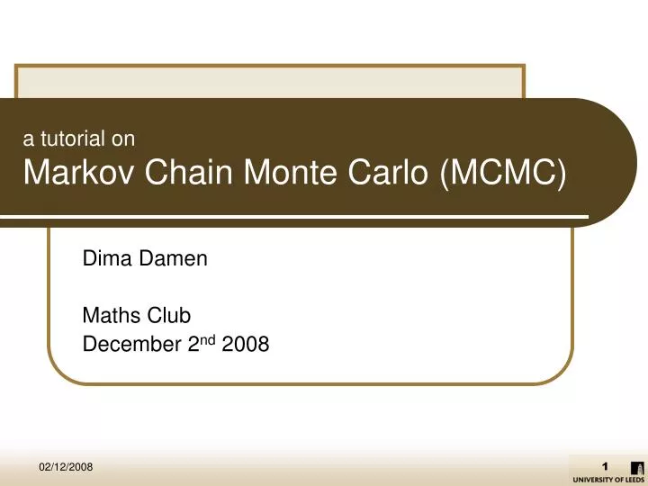 a tutorial on markov chain monte carlo mcmc
