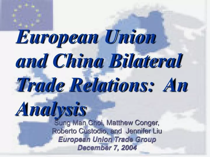european union and china bilateral trade relations an analysis