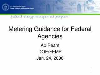 Metering Guidance for Federal Agencies