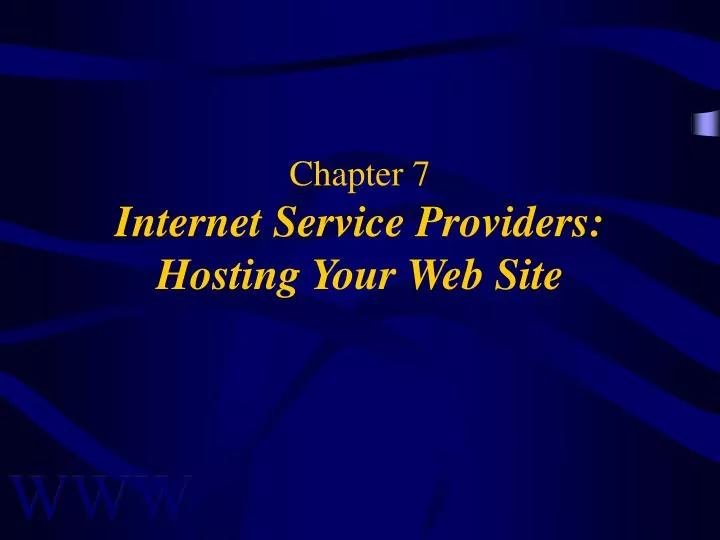 chapter 7 internet service providers hosting your web site
