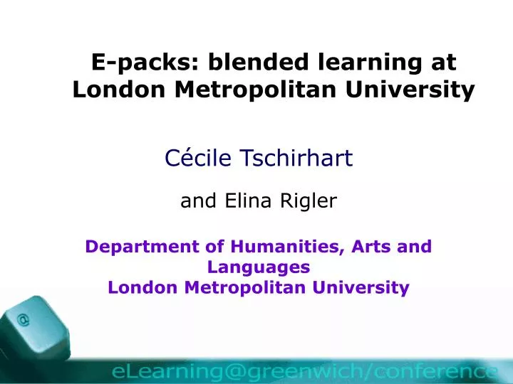 e packs blended learning at london metropolitan university