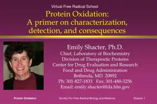 Protein Oxidation: A primer on characterization, detection, and consequences