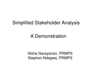 Nisha Narayanan, PRMPS Stephen Ndegwa, PRMPS