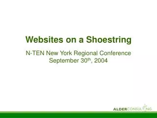 Websites on a Shoestring