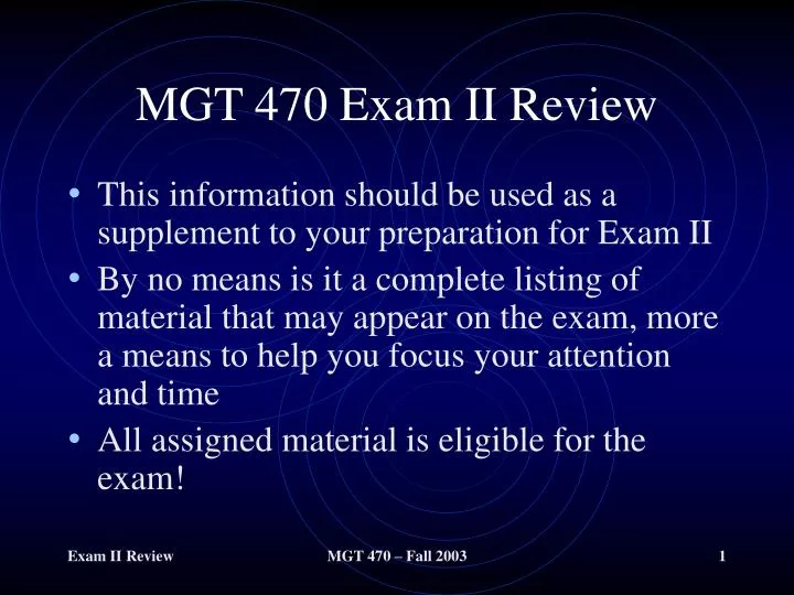 mgt 470 exam ii review