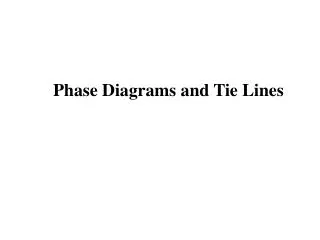 Phase Diagrams and Tie Lines