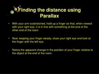 Finding the distance using Parallax