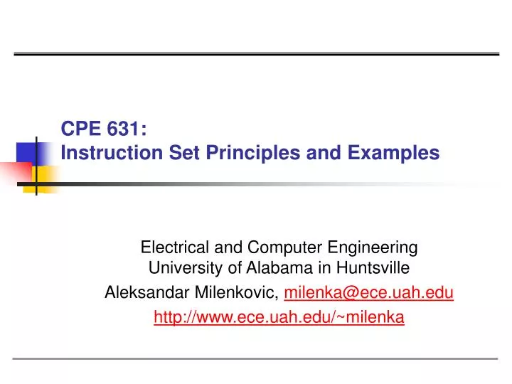 cpe 631 instruction set principles and examples
