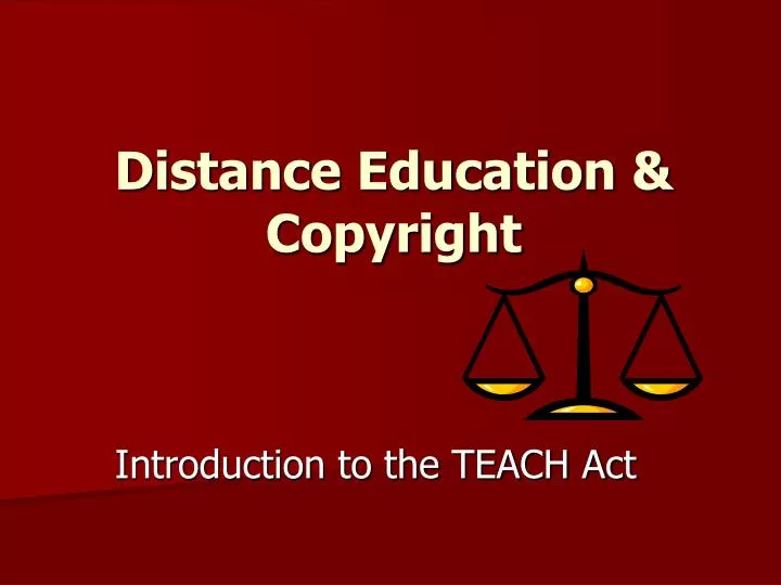 distance education copyright