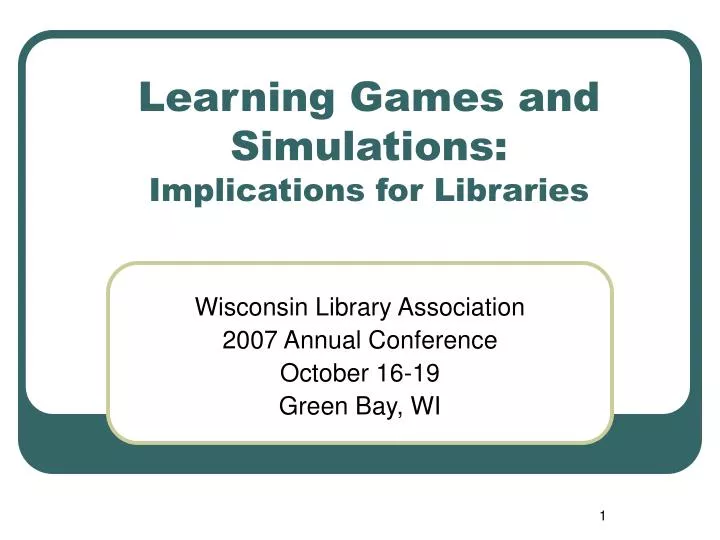 learning games and simulations implications for libraries