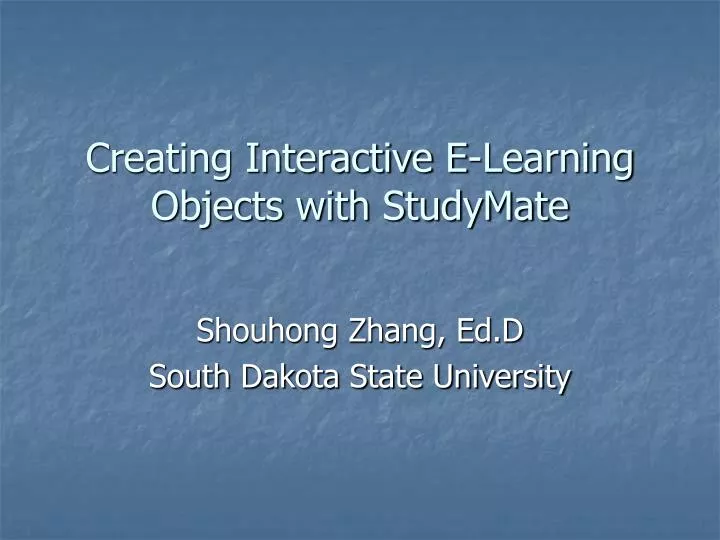 creating interactive e learning objects with studymate