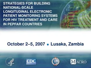STRATEGIES FOR BUILDING NATIONAL-SCALE LONGITUDINAL ELECTRONIC PATIENT MONITORING SYSTEMS FOR HIV TREATMENT AND CARE IN