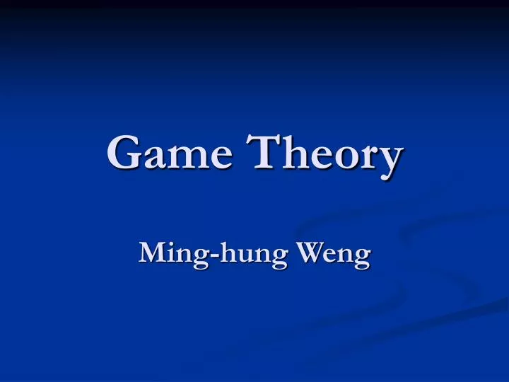 game theory ming hung weng