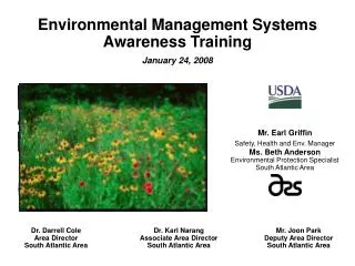 Environmental Management Systems Awareness Training January 24, 2008