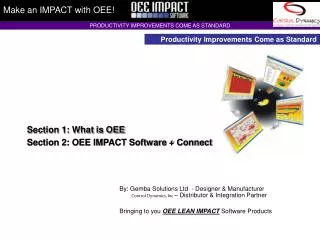 Make an IMPACT with OEE!