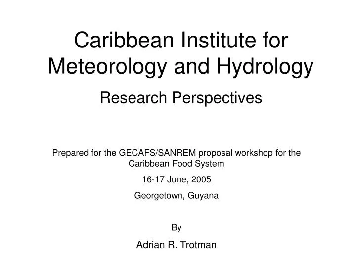 caribbean institute for meteorology and hydrology